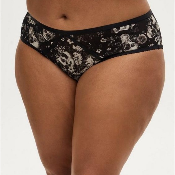 NWT Torrid Curve Simply Mesh Hipster Panty w. Lattice,skull floral plus size 30 - Picture 3 of 11